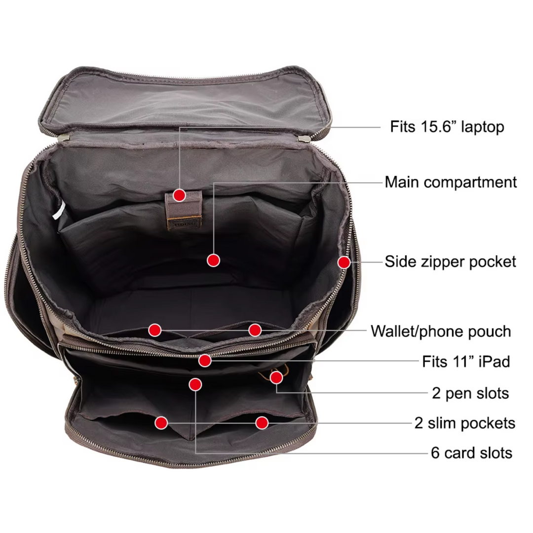 Sac à dos en cuir pour ordinateur portable | DALVIK