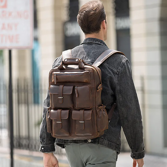 Sac à Dos en Cuir pour Ordinateur Portable | DAVOS