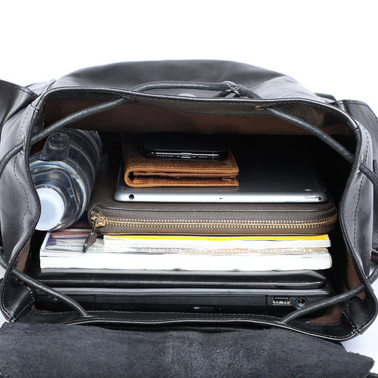 Petit Sac à Dos en Cuir Noir | BODO