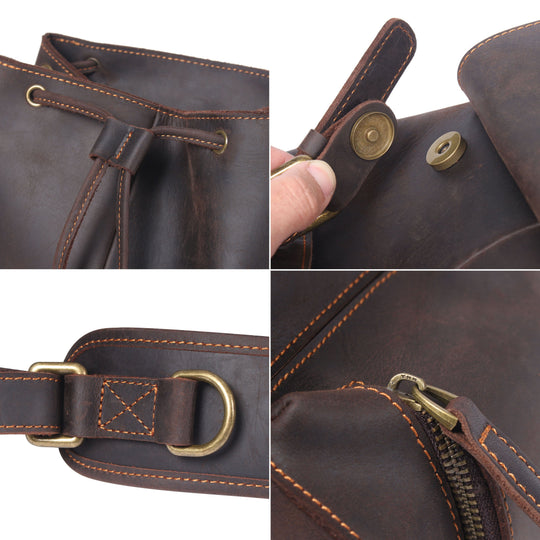 Sac à dos en cuir avec cordon | FLAM