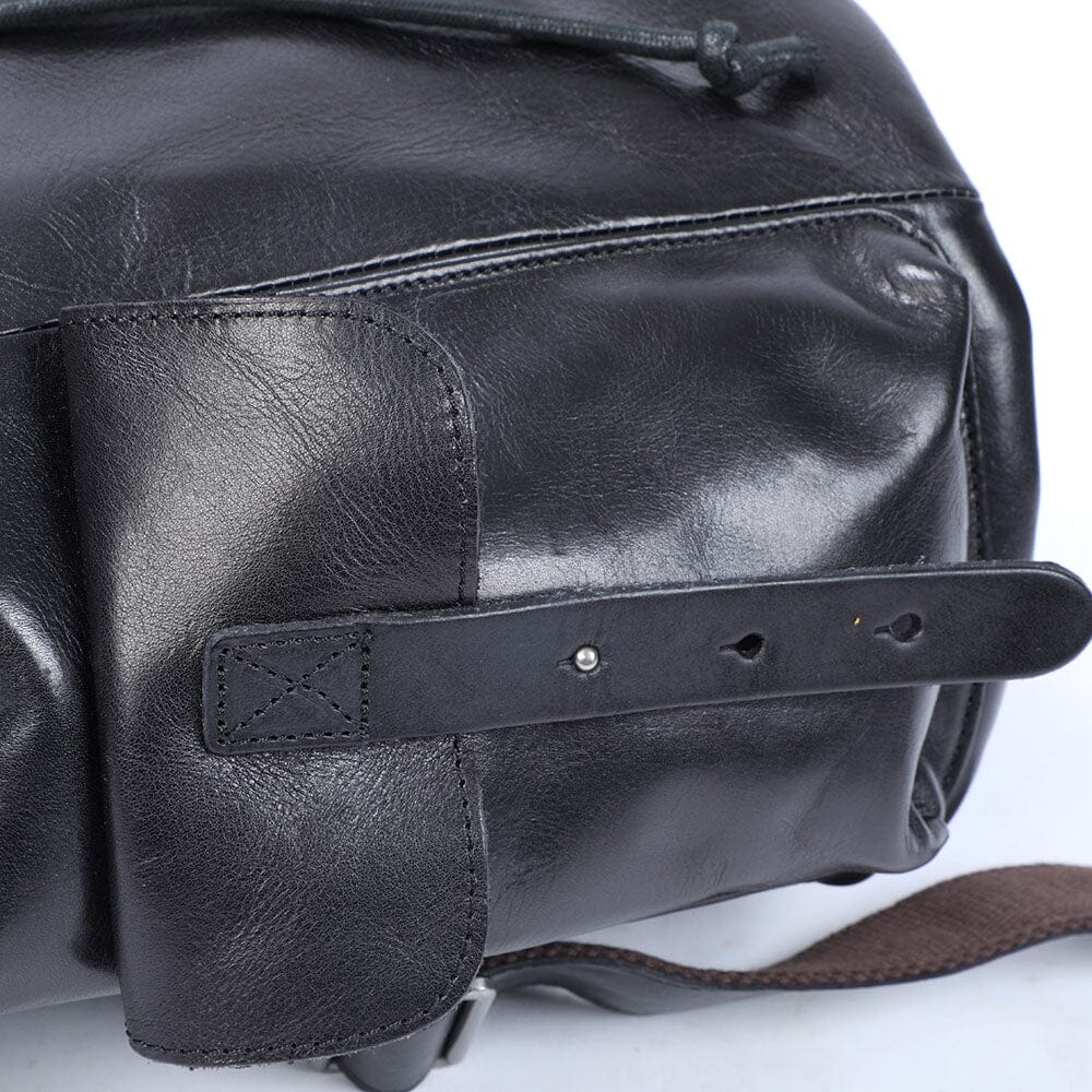 Petit Sac à Dos en Cuir Noir | BODO