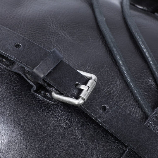 Petit Sac à Dos en Cuir Noir | BODO