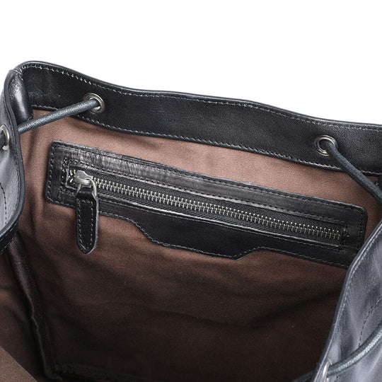 Petit Sac à Dos en Cuir Noir | BODO