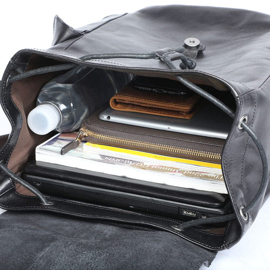 Petit Sac à Dos en Cuir Noir | BODO