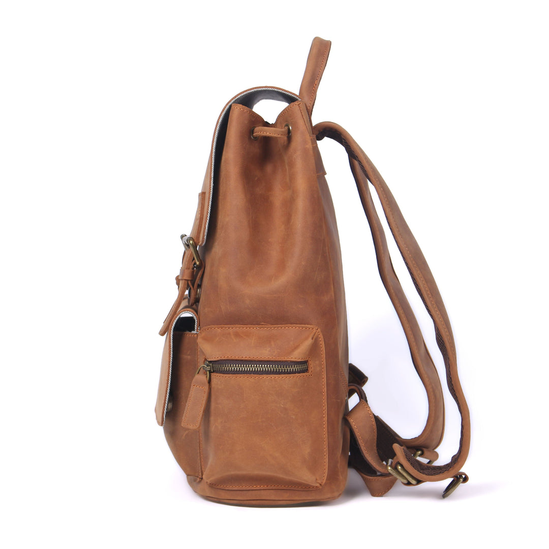Sac à dos en cuir avec cordon | FLAM