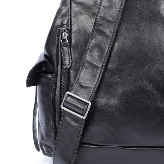 Petit Sac à Dos en Cuir Noir | BODO