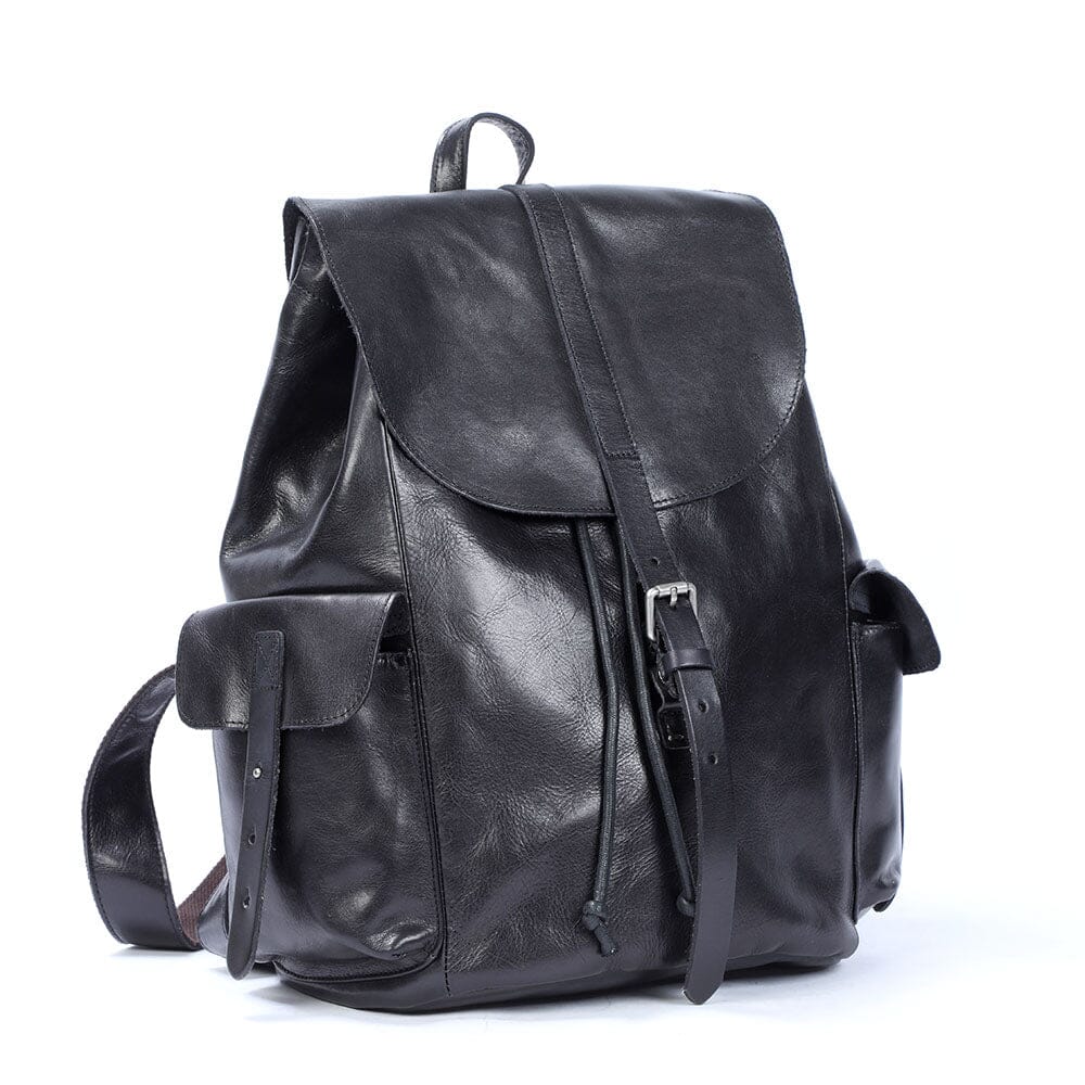 Petit Sac à Dos en Cuir Noir | BODO
