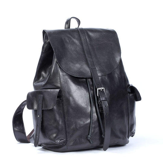 Petit Sac à Dos en Cuir Noir | BODO