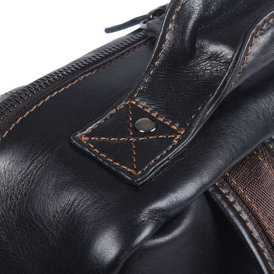 Sac à Dos en Cuir Noir pour Homme | ISAAC