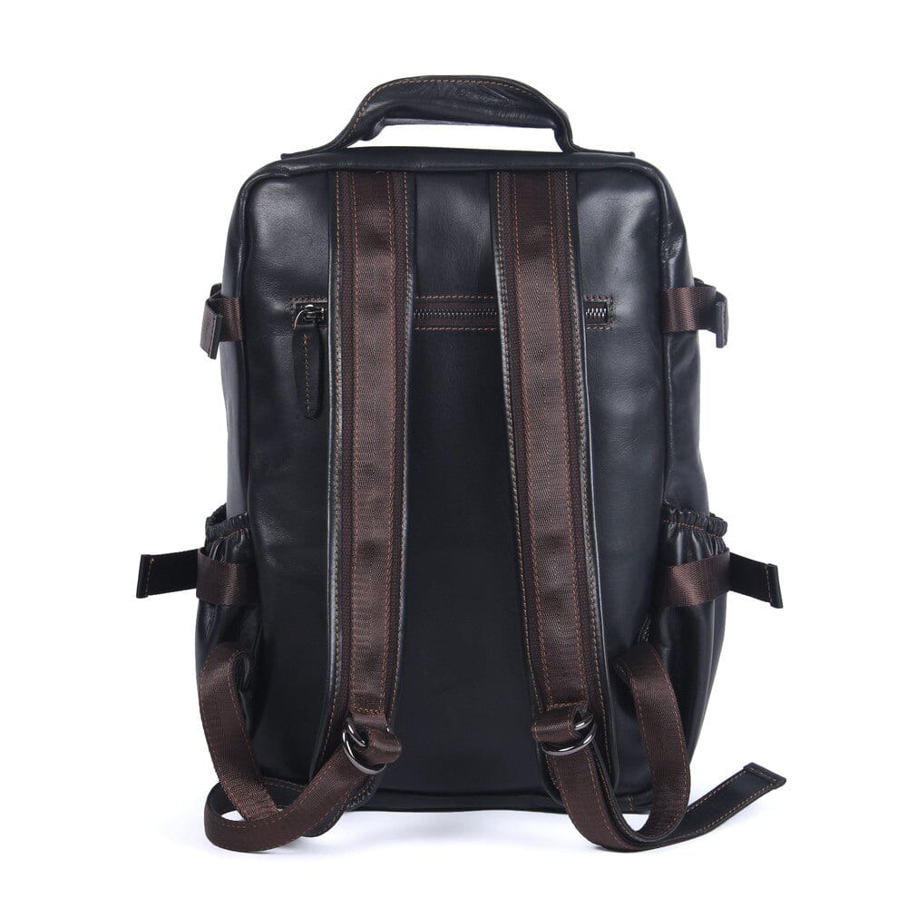 Sac à Dos en Cuir Noir pour Homme | ISAAC