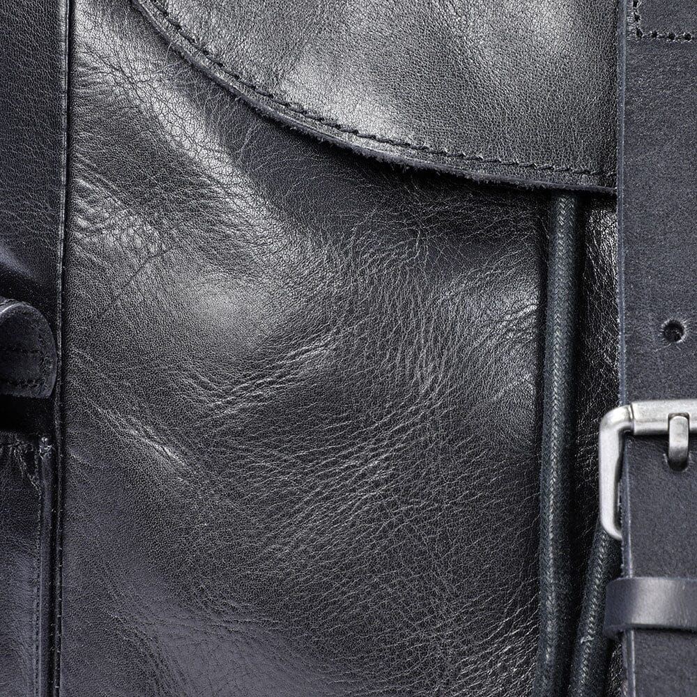 Petit Sac à Dos en Cuir Noir | BODO