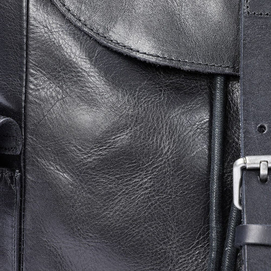 Petit Sac à Dos en Cuir Noir | BODO