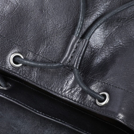 Petit Sac à Dos en Cuir Noir | BODO