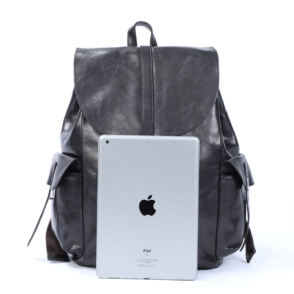 Petit Sac à Dos en Cuir Noir | BODO