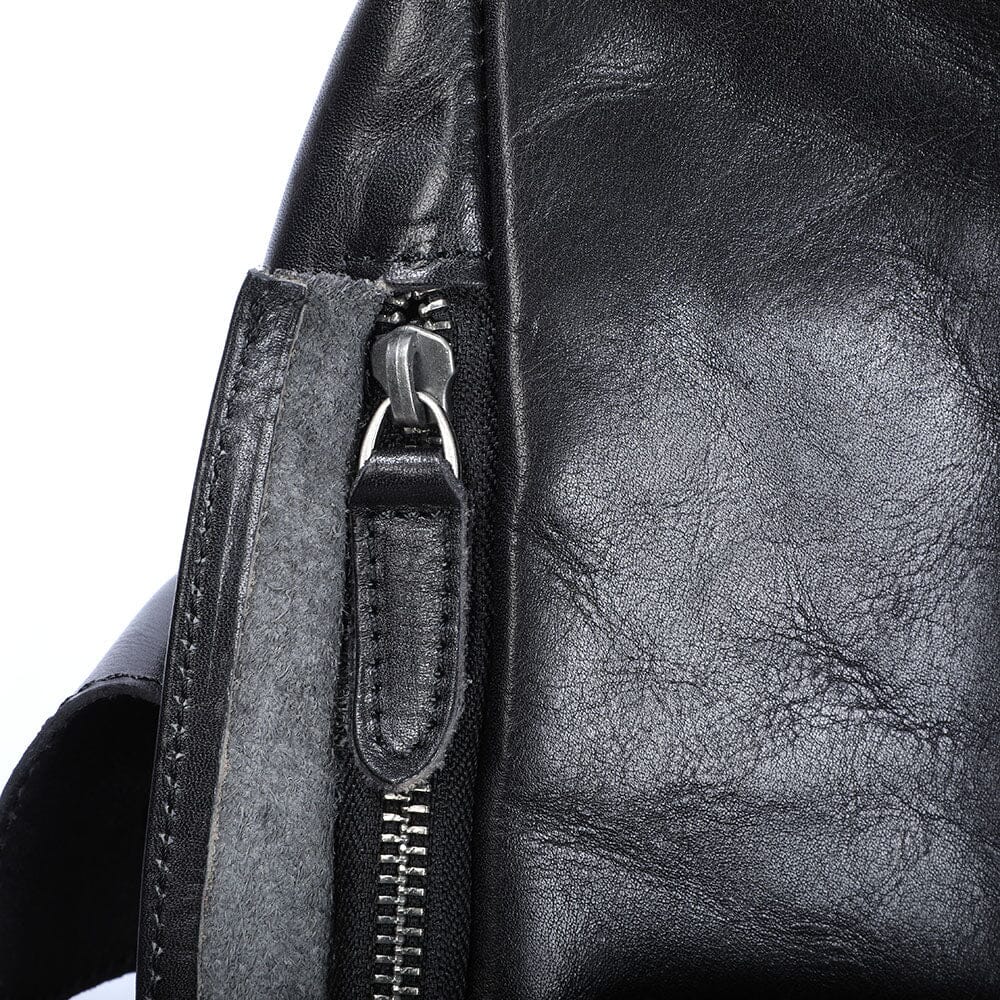 Petit Sac à Dos en Cuir Noir | BODO