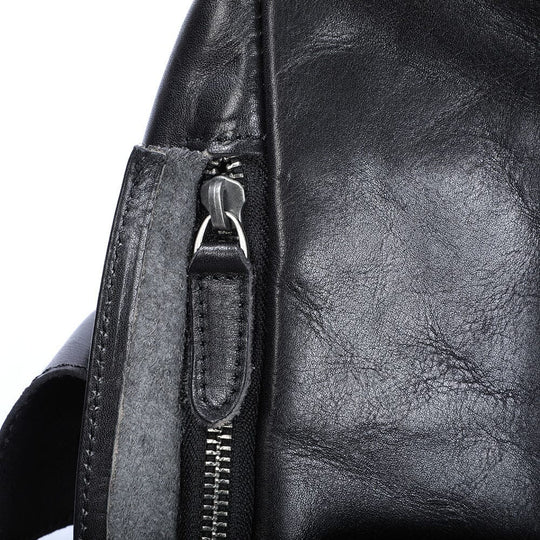 Petit Sac à Dos en Cuir Noir | BODO