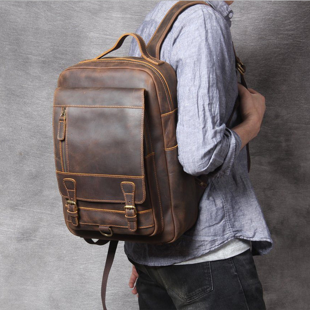 Sac à dos en cuir tan | MORITZ